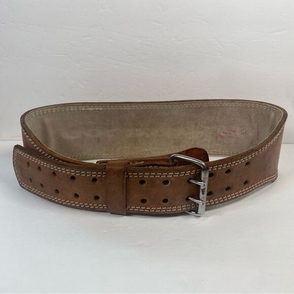 Gold's Gym Brown Leather Weightlifting Belt Size Medium - Picture 1 of 10